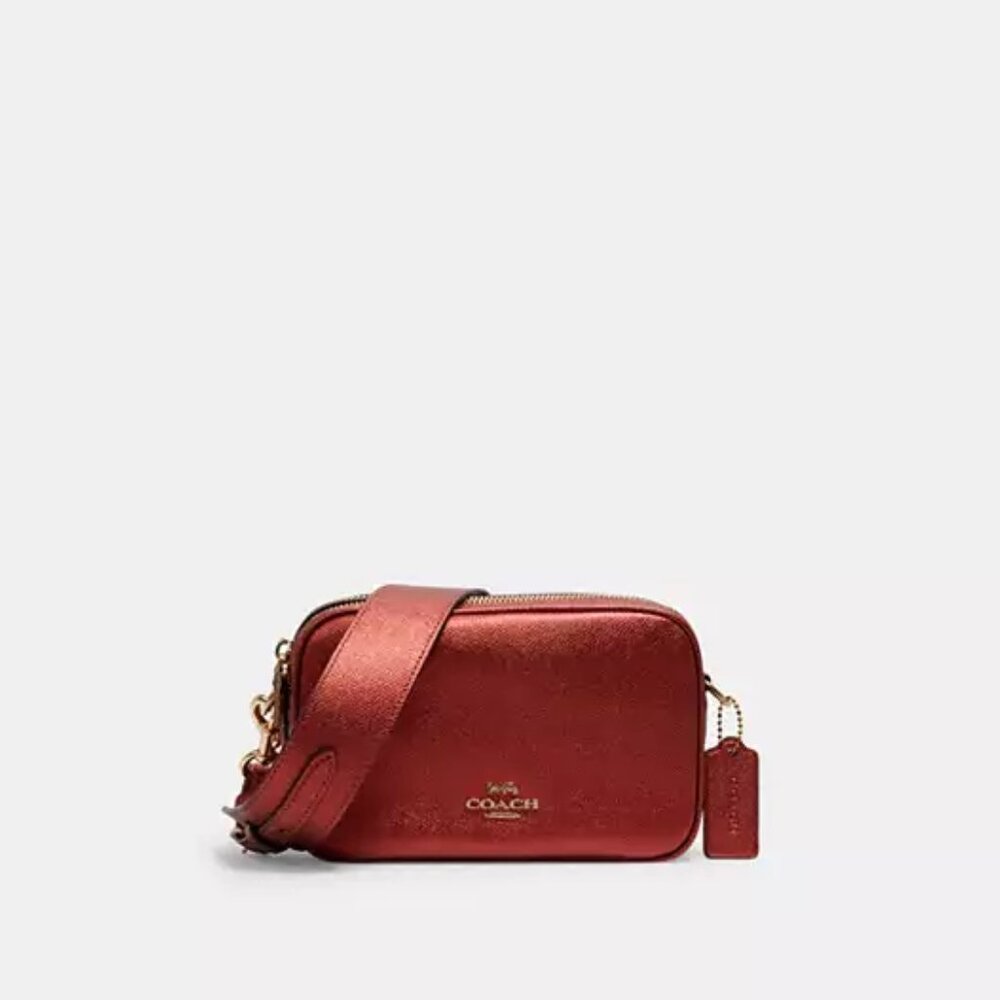 Coach Metallic Leather Jes 20 Crossbody In IM/Metallic Clay
